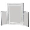 Elena Dressing Table Mirror In White With Acrylic Crystal Detail