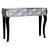 Brice Mirrored Glass Console Table With 2 Drawers In Silver