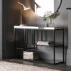 Lombok Mirrored Rectangular Console Table With Matt Black Frame