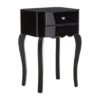 Orca Mirrored Glass Side Table With 1 Drawer In Black