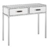 Rivota Mirrored Glass Console Table With 2 Drawers In Silver