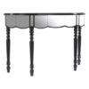 Tiffani Mirrored Glass Console Table In Silver And Black