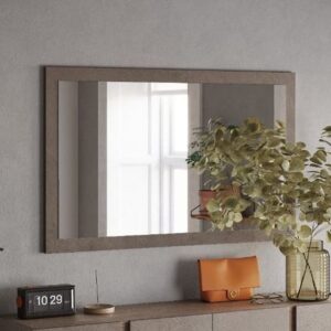 Flint Bedroom Wall Mirror In Bronze Wooden Frame